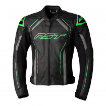 RST S1 Leather Jacket - Black/Neon Green