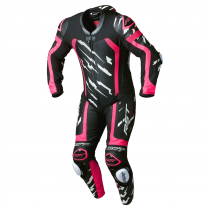 RST Pro Series Evo Airbag Leather Suit - Neon Pink/White Lightning