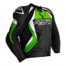 RST TracTech Evo 4 Leather Jacket Green CE Approved 