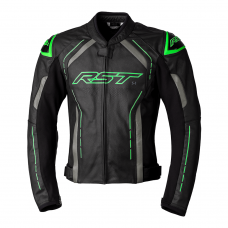 RST S1 Leather Jacket Black/Grey/N.Green