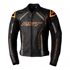 RST S1 Leather Jacket Black/Grey/N.Orange