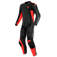 Dainese Assen 2 1 Pce Race Leather Suit Black/Fluo Red