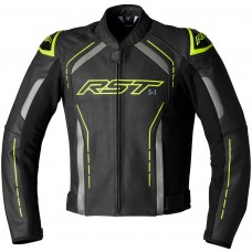 RST S1 Leather Jacket - Black/Flo.Yellow